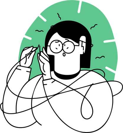 Mitarbeiterin löst Problem  Illustration