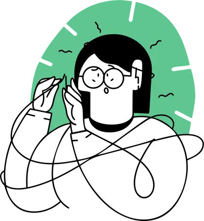 Mitarbeiterin löst Problem  Illustration