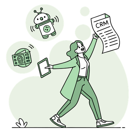 Weibliche Multitasking-Managerin  Illustration