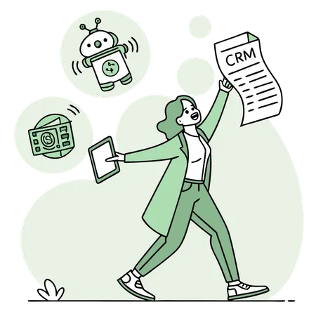 Weibliche Multitasking-Managerin  Illustration