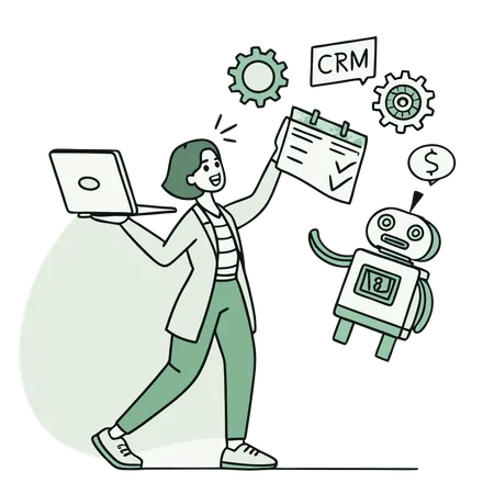 Weibliche Multitasking-Managerin  Illustration