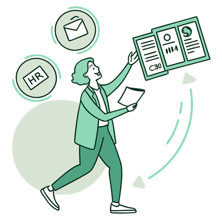 Weibliche Multitasking-Managerin  Illustration