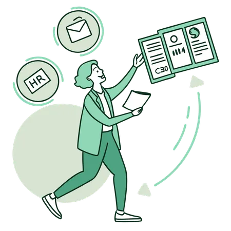 Weibliche Multitasking-Managerin  Illustration