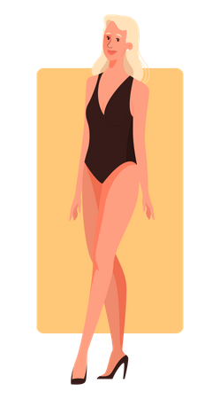 Weibliche rechteckige Körperform  Illustration