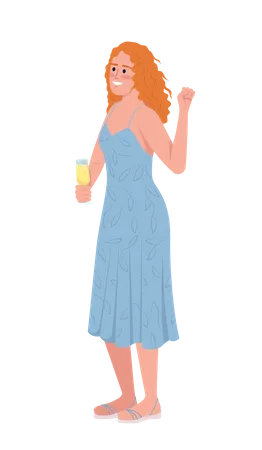 Weibliche Rednerin im Kleid  Illustration