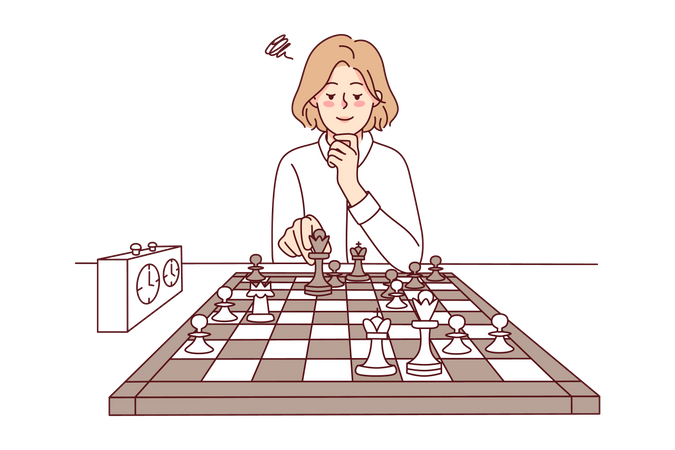 Weibliche Schachgegnerin  Illustration
