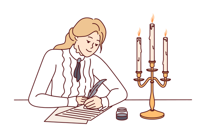 Schriftstellerin schreibt  Illustration