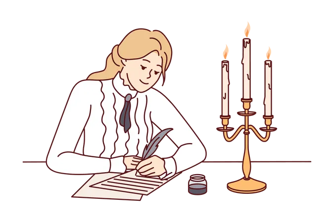 Schriftstellerin schreibt  Illustration