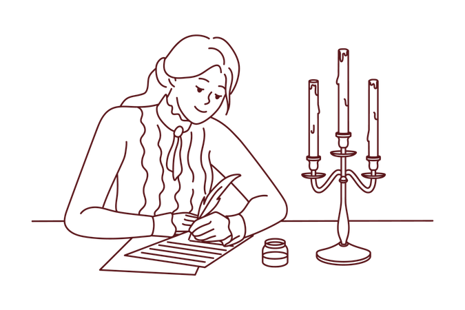 Schriftstellerin schreibt  Illustration