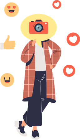 Weibliche Social-Media-Influencerin  Illustration