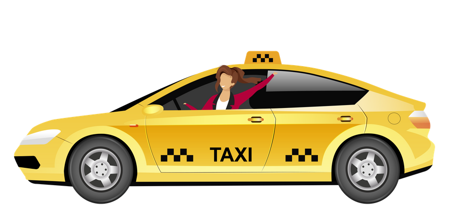 Weibliche Taxifahrerin  Illustration