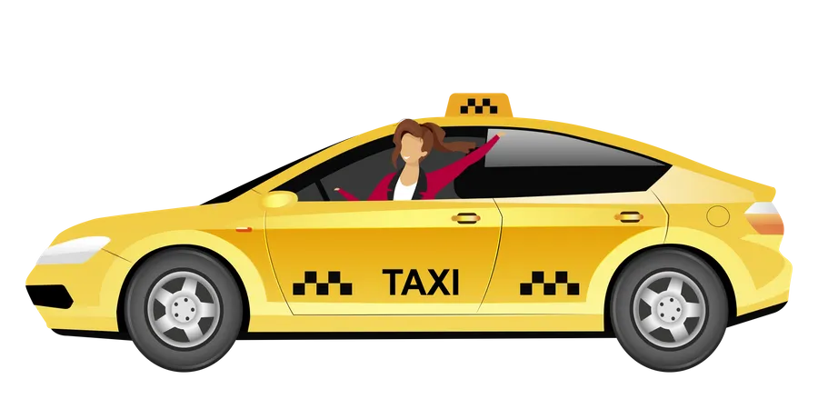 Weibliche Taxifahrerin  Illustration