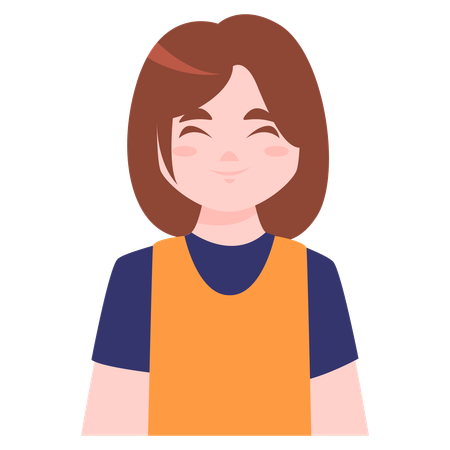 Lächelnder weiblicher Avatar  Illustration