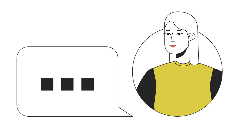 Weiblicher Benutzer mit Chat-Blase  Illustration