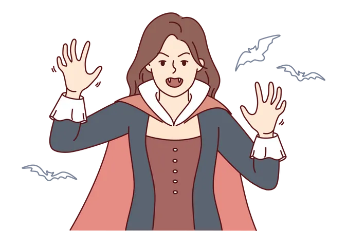 Weiblicher Dracula  Illustration