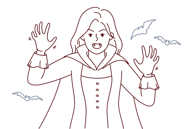 Weiblicher Dracula  Illustration