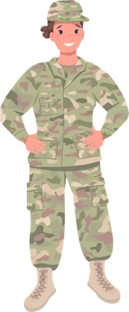 Weiblicher Militäroffizier  Illustration