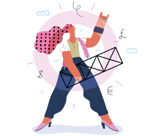 Weiblicher Rockstar  Illustration