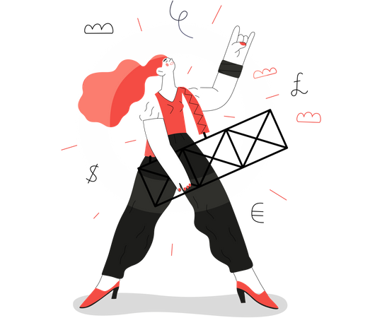 Weiblicher Rockstar  Illustration