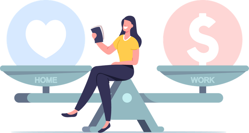 Weibliches Gleichgewicht im Leben  Illustration