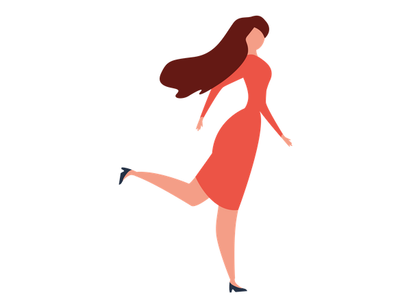 Weibliches Mode-Modell zu Fuß  Illustration