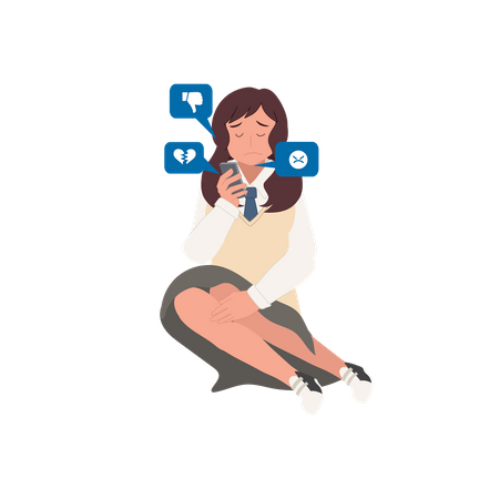 Weibliches Opfer von Cybermobbing  Illustration
