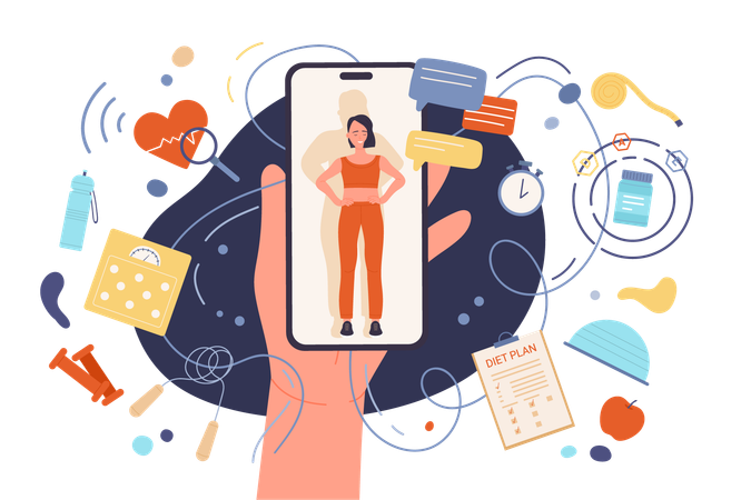 Weight loss app  Illustration