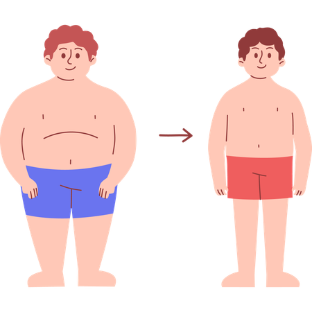 Weight Loss Transformation  Illustration