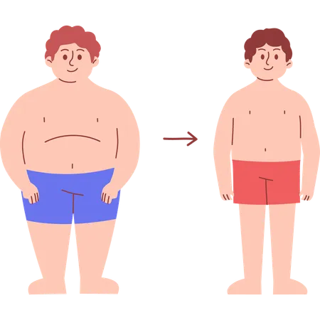 Weight Loss Transformation  Illustration