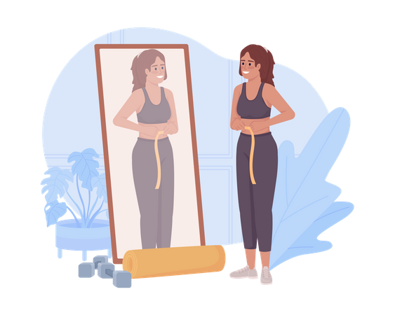 Weight loss with exercising Illustration