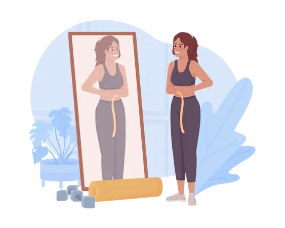 Weight loss with exercising  Illustration