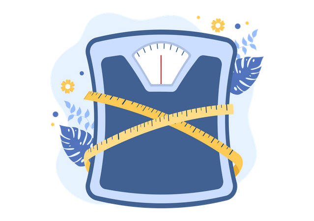 Weight measurement scale  Illustration