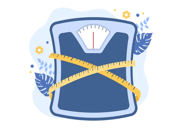 Weight measurement scale  Illustration