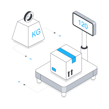 Weight Of Delivery Box  Illustration