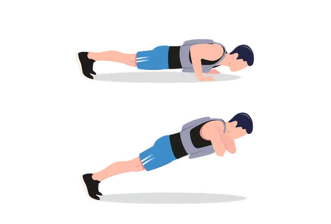 Weighted vest Plank shoulder taps  Illustration