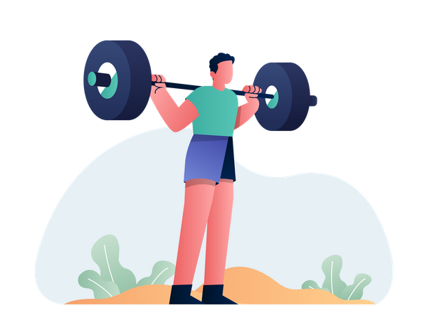 Weightlifter lifting weight  Illustration