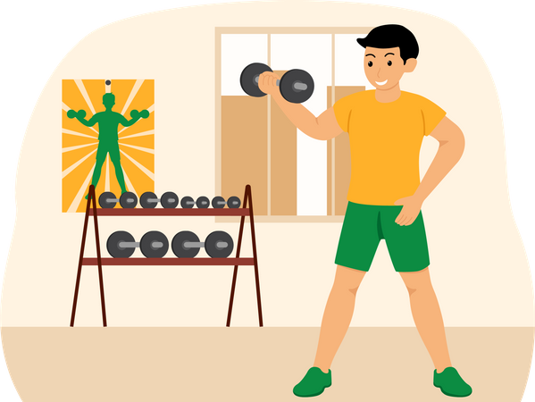 Weightlifter Lifting Weight  Illustration