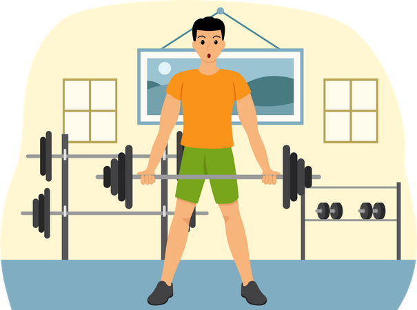 Weightlifter Lifting Weight  Illustration