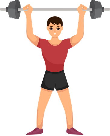 Weightlifter lifting weight  Illustration
