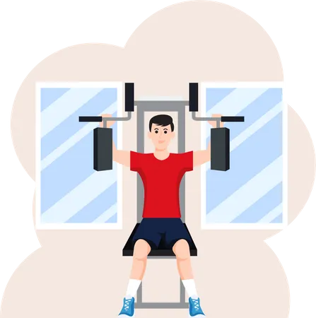 Weightlifter Lifting Weight  Illustration