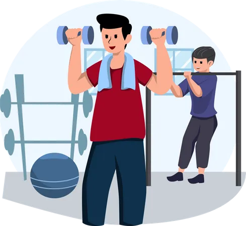 Weightlifter Lifting Weight  Illustration