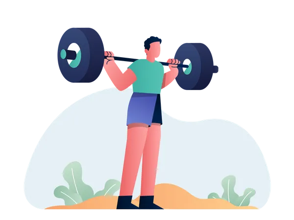 Weightlifter lifting weight  Illustration