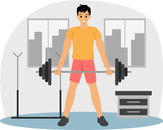 Weightlifter training  Illustration