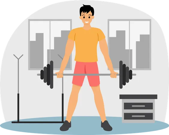 Weightlifter training  Illustration