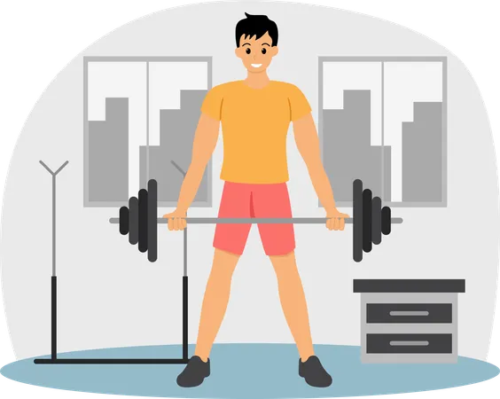 Weightlifter training  Illustration
