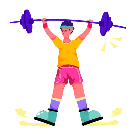 Have A Look At Weightlifting Flat Illustration Illustration