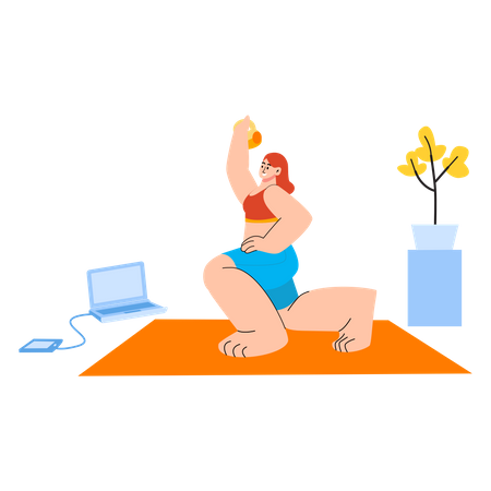 Weightlifting at home Illustration
