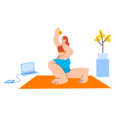 Weightlifting at home  Illustration