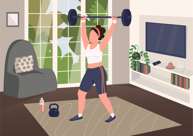 Weightlifting at home  Illustration