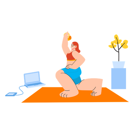 Weightlifting at home  Illustration
